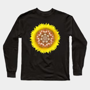 Sunflower Mandala Pattern Long Sleeve T-Shirt